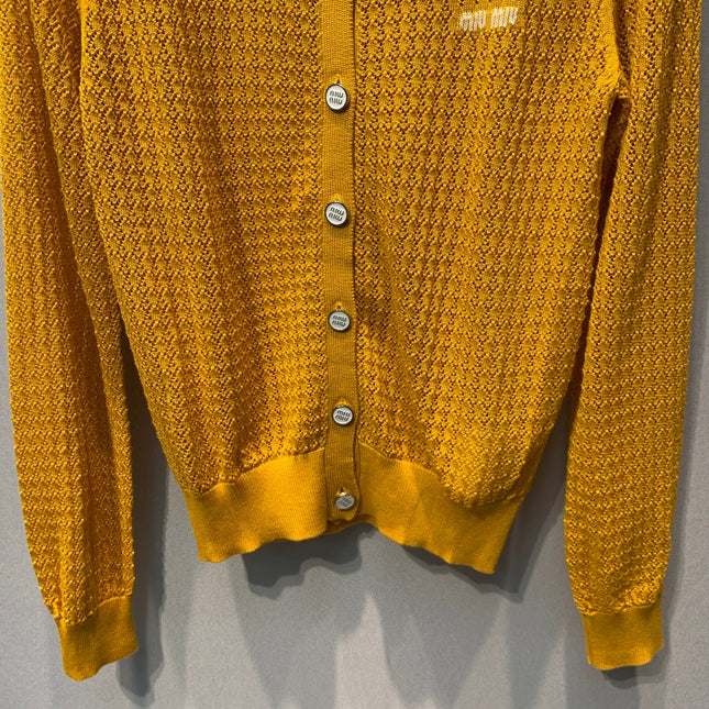MIUMIU 26S ROUND-NECK KNIT CARDIGAN 1387