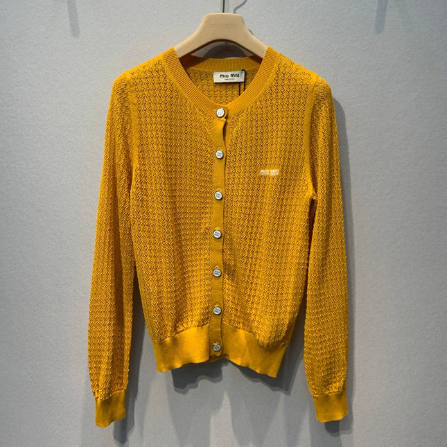 MIUMIU 26S ROUND-NECK KNIT CARDIGAN 1387