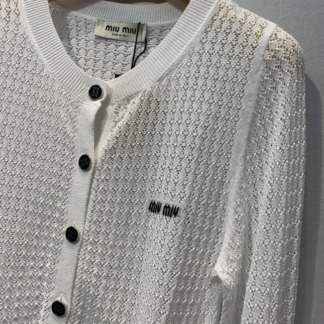 MIUMIU 26S ROUND-NECK KNIT CARDIGAN 1385