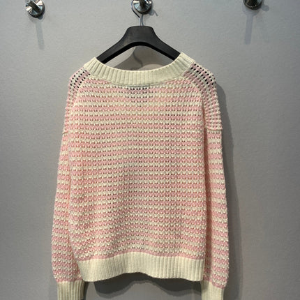 MAXMARA 26S V-NECK STRIPED KNIT SWEATER 246