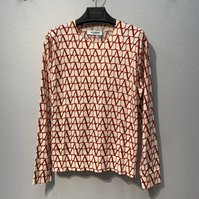 VALENTINO 26S LONG-SLEEVE CREW NECK KNIT TOP 326