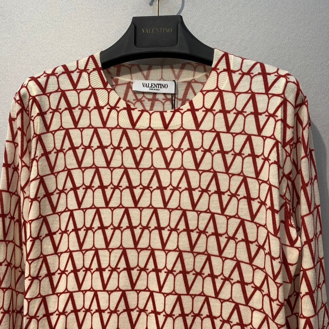 VALENTINO 26S LONG-SLEEVE CREW NECK KNIT TOP 326