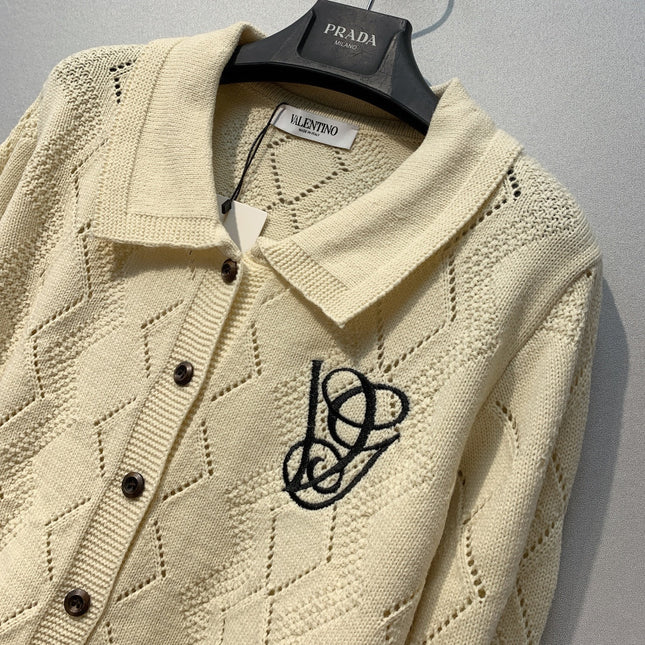 VALENTINO 26S COLLARED KNIT CARDIGAN 319