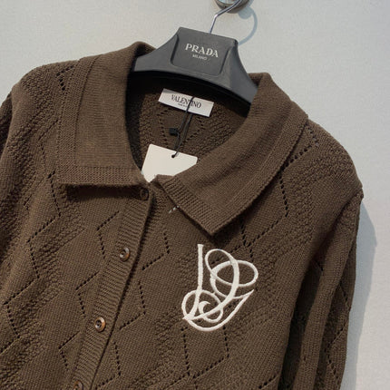 VALENTINO 26S COLLARED KNIT CARDIGAN 318