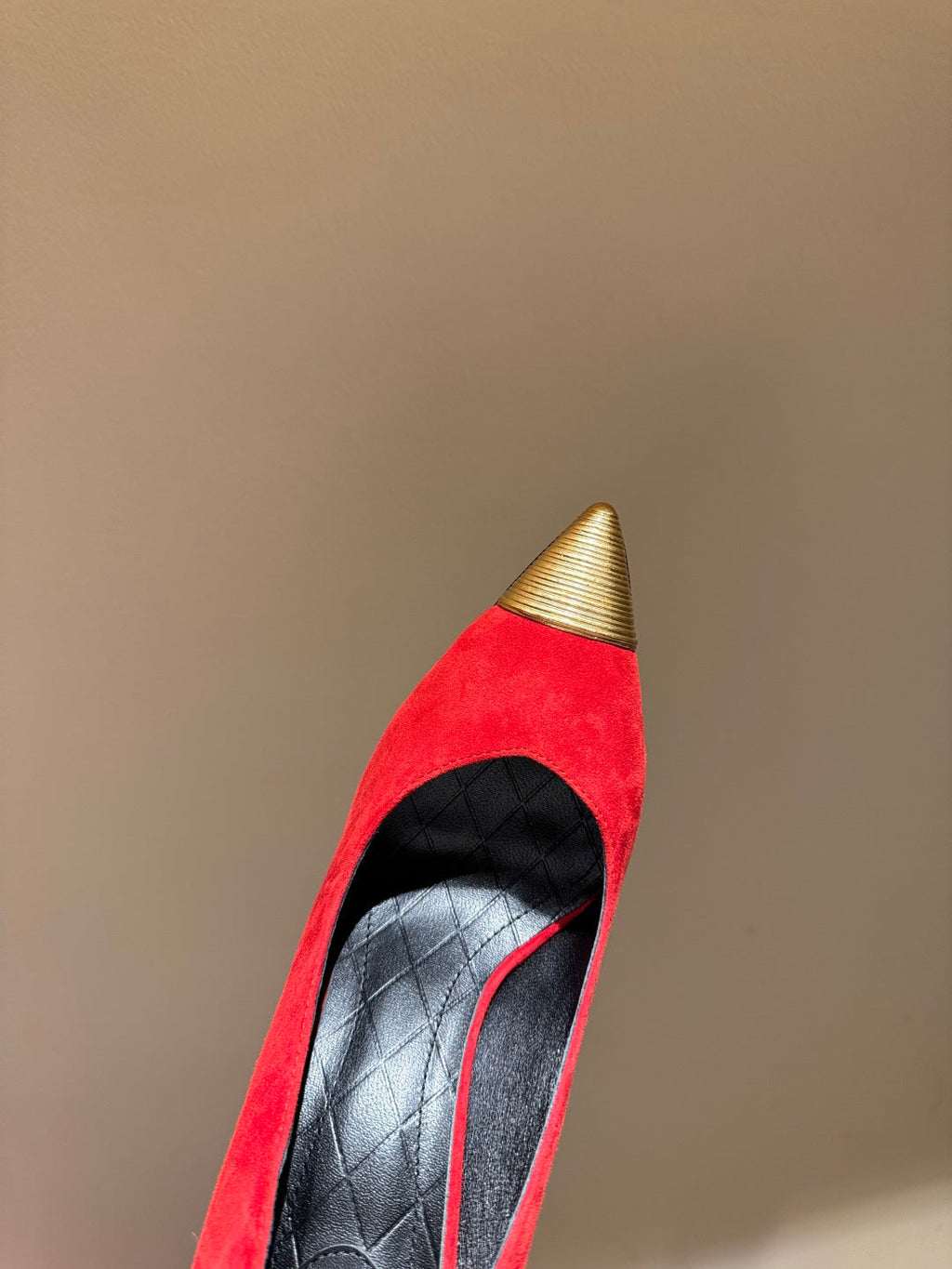 BALMAIN 26S HIGH HEELS 100 MM IN RED SUEDE