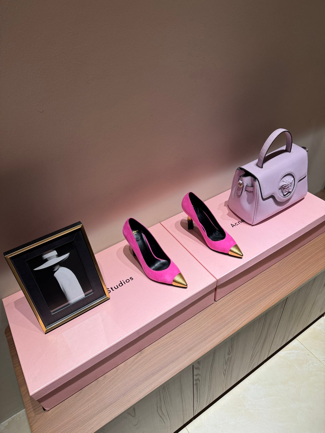 BALMAIN 26S HIGH HEELS 100 MM IN DARK PINK SUEDE