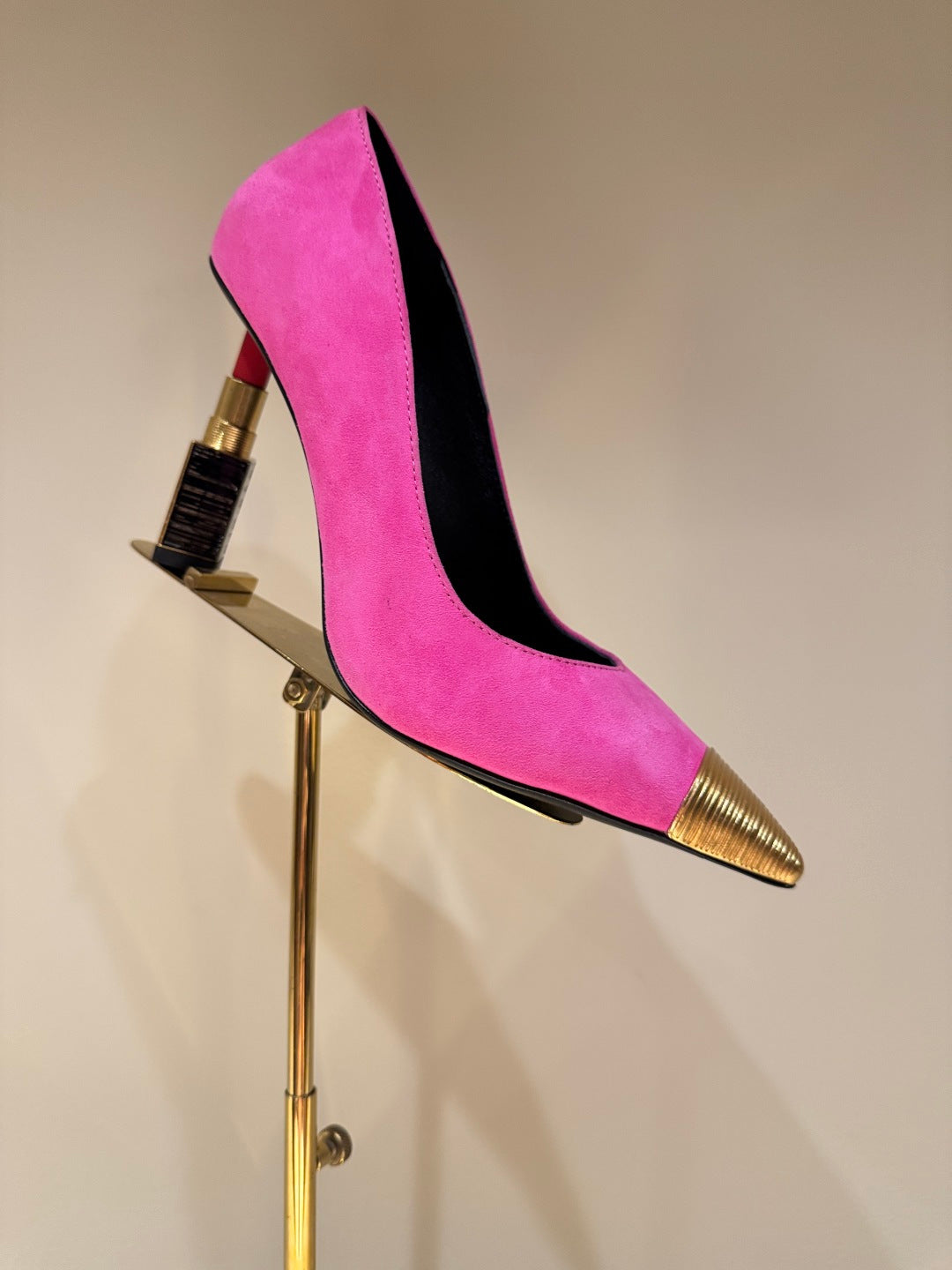 BALMAIN 26S HIGH HEELS 100 MM IN DARK PINK SUEDE