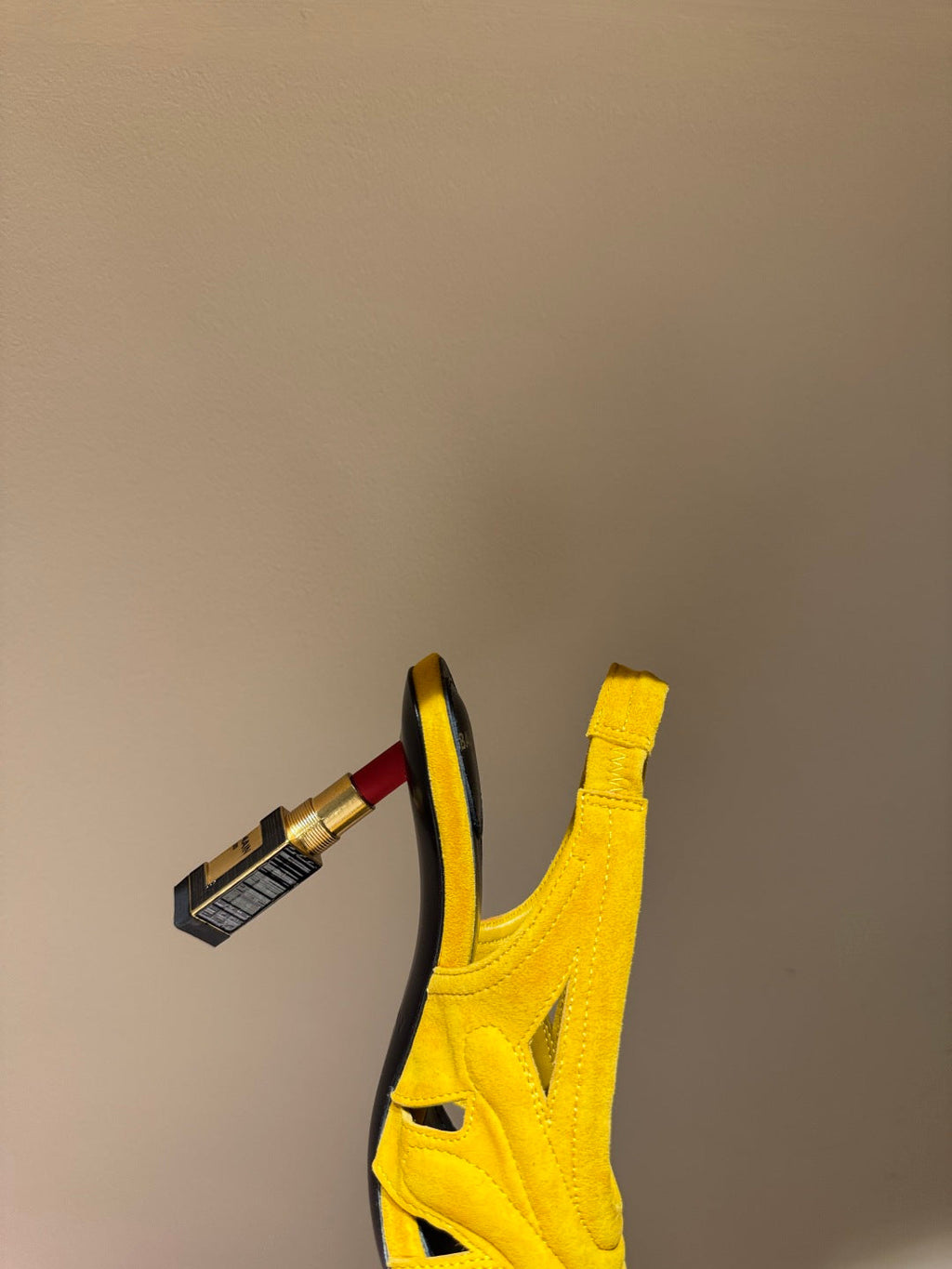 BALMAIN 26S SLINGBACK HEELS 100 MM IN SUNFLOWER YELLOW SUEDE