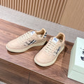 BURBERRY 26S SNEAKERS IN BEIGE SOFT CALFSKIN AND FABRIC