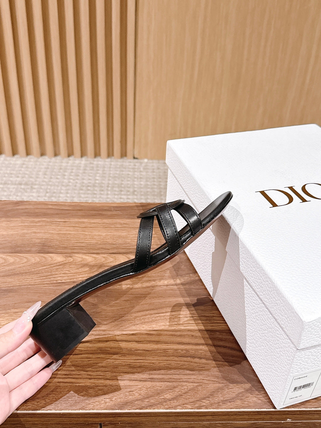 DIOR 26S HEEL SANDALS IN BLACK CALFSKIN STRAPPY