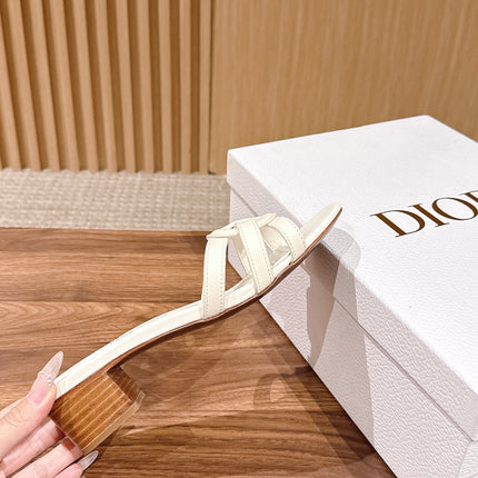 DIOR 26S HEEL SANDALS IN WHITE CALFSKIN STRAPPY