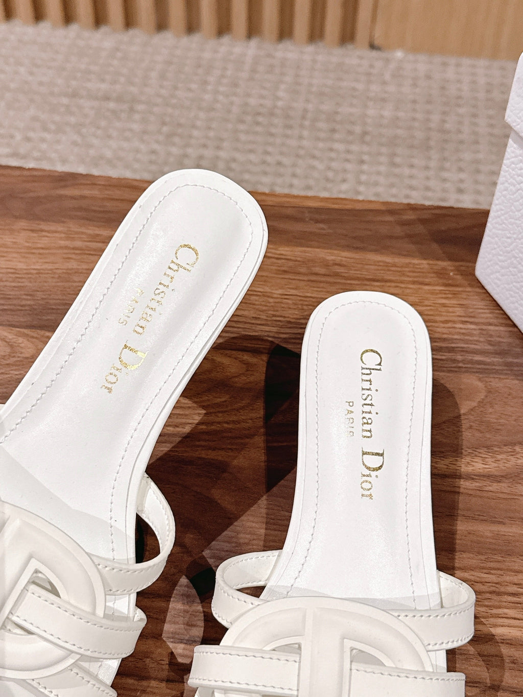 DIOR 26S HEEL SANDALS IN WHITE CALFSKIN STRAPPY