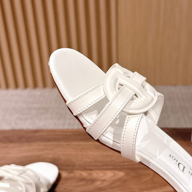 DIOR 26S HEEL SANDALS IN WHITE CALFSKIN STRAPPY