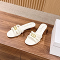 DIOR 26S MID HEEL SANDALS IN WHITE CALFSKIN MULTI STRAP GOLD HARDWARE