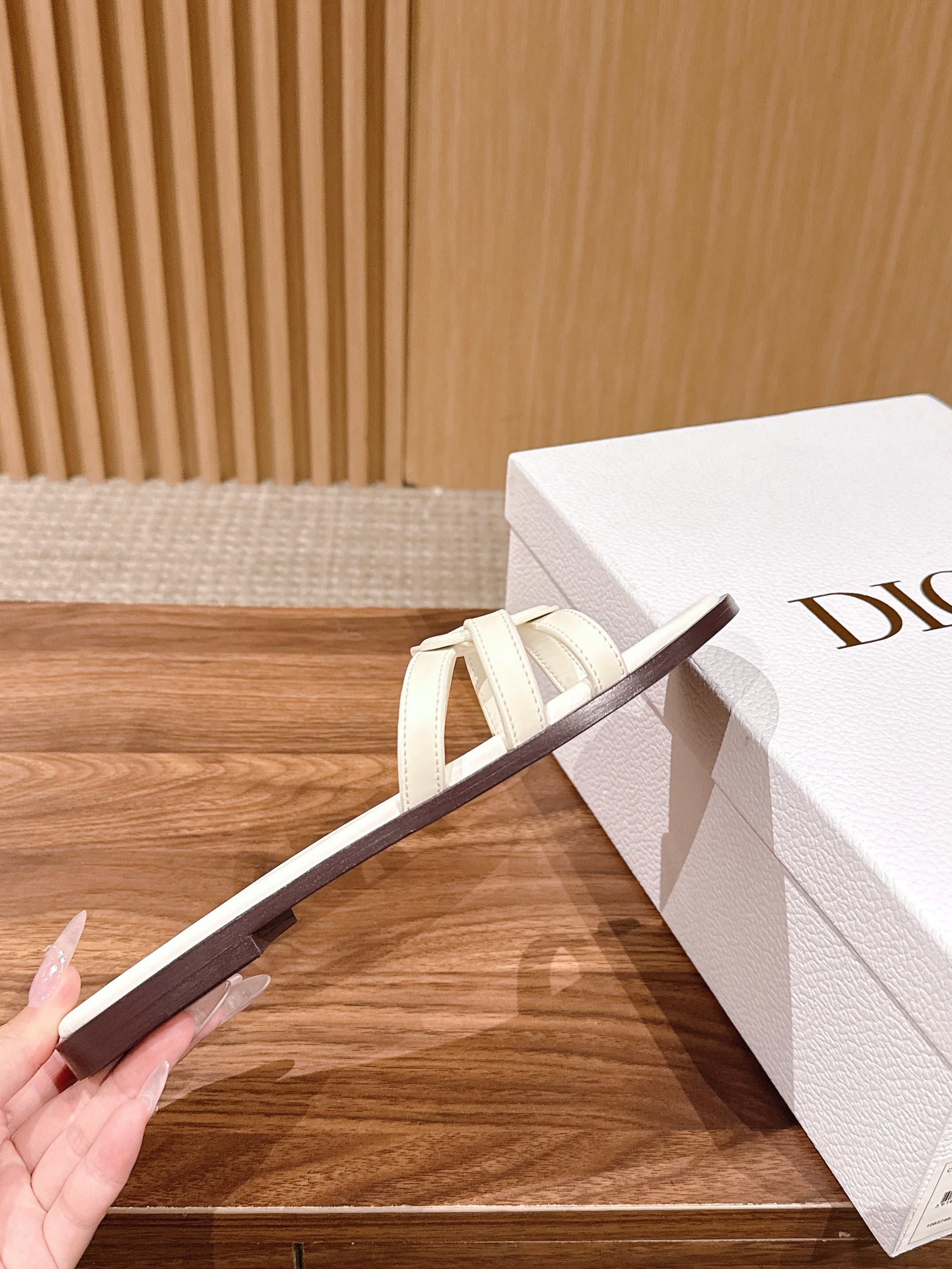 DIOR 26S SLIDE SANDALS IN WHITE CLUB WOVEN CALFSKIN