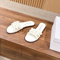 DIOR 26S SLIDE SANDALS IN WHITE CLUB WOVEN CALFSKIN