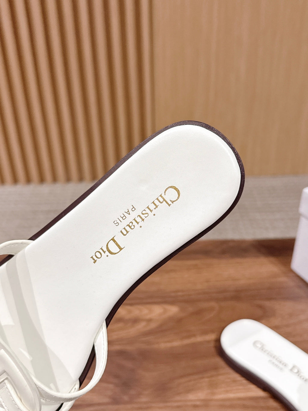 DIOR 26S SLIDE SANDALS IN WHITE CLUB WOVEN CALFSKIN