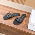 DIOR 26S SLIDE SANDALS IN BLACK CALFSKIN CD LOGO