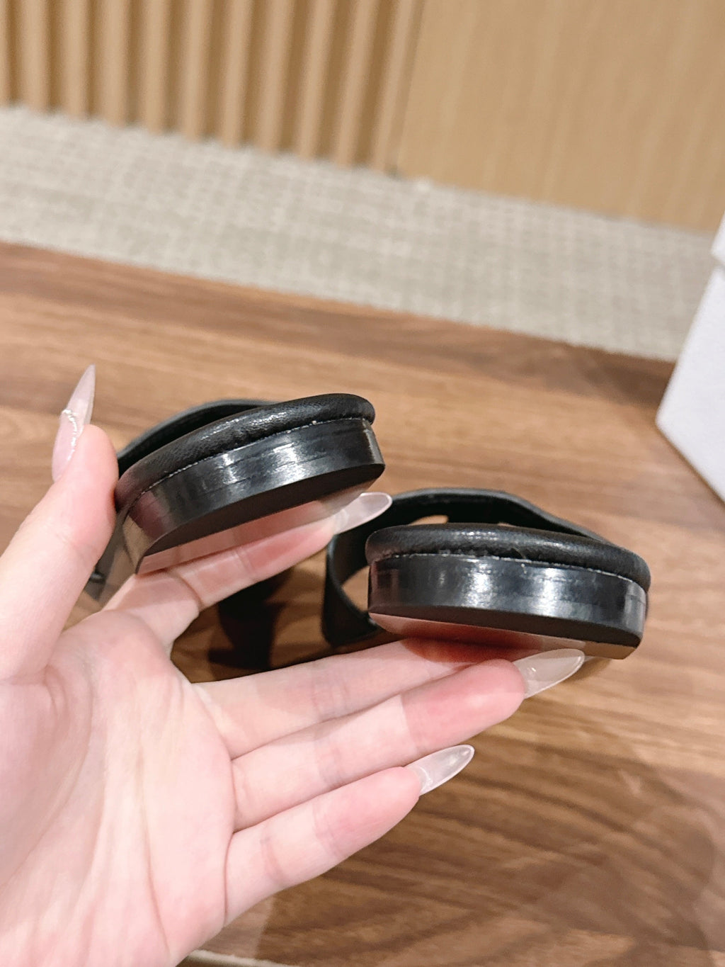 DIOR 26S SLIDE SANDALS IN BLACK CALFSKIN CD LOGO