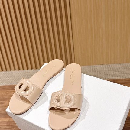 DIOR 26S SLIDE SANDALS IN LIGHT PINK CALFSKIN CD LOGO