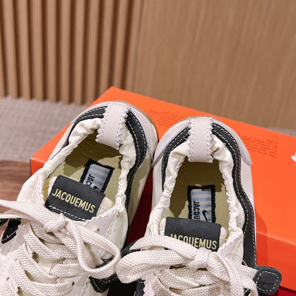 JACQUEMUS 26S SNEAKERS IN CREAM WHITE SUEDE & FABRIC
