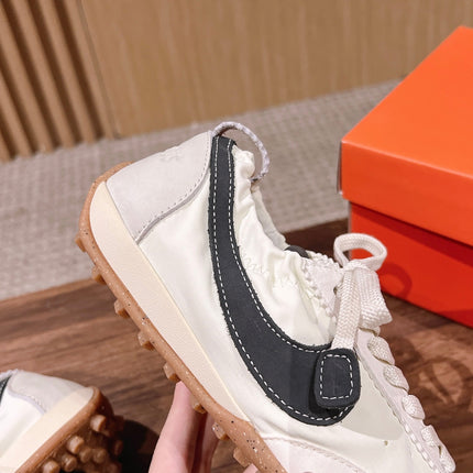 JACQUEMUS 26S SNEAKERS IN CREAM WHITE SUEDE & FABRIC