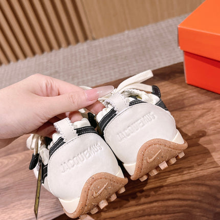 JACQUEMUS 26S SNEAKERS IN CREAM WHITE SUEDE & FABRIC