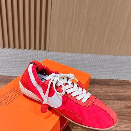 JACQUEMUS 26S SNEAKERS IN RED SUEDE & FABRIC