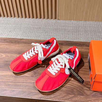 JACQUEMUS 26S SNEAKERS IN RED SUEDE & FABRIC