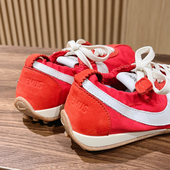 JACQUEMUS 26S SNEAKERS IN RED SUEDE & FABRIC