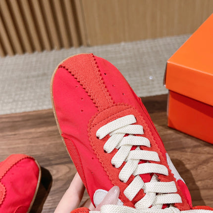 JACQUEMUS 26S SNEAKERS IN RED SUEDE & FABRIC