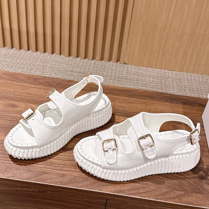 CHLOE 26S PLATFORM SANDALS IN WHITE CALFSKIN