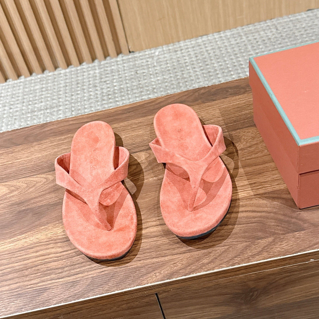 LP 26S THONG SANDALS IN CORAL PINK SUEDE