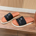 LP 26S SLIDES SANDAL IN BLACK SUEDE WITH LOGO