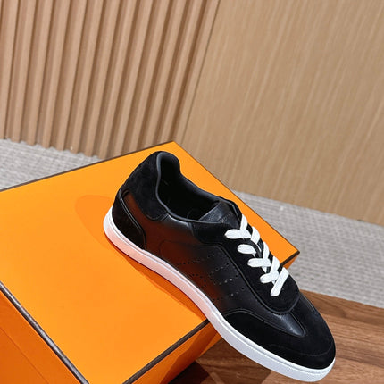 HM 26S GET SNEAKERS IN BLACK CALFSKIN AND SUEDE