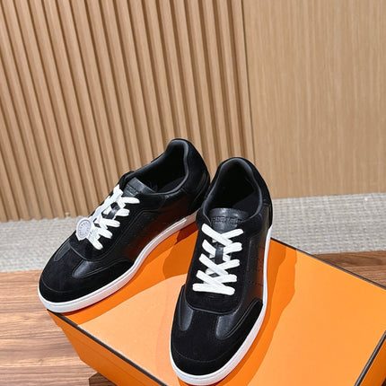 HM 26S GET SNEAKERS IN BLACK CALFSKIN AND SUEDE