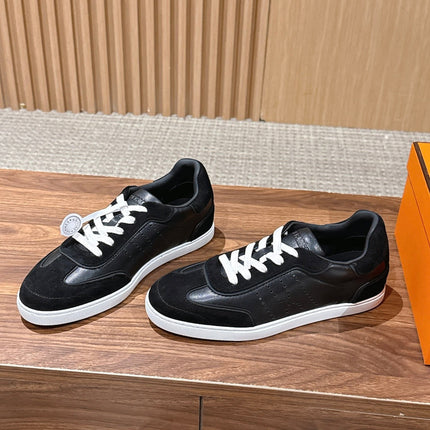 HM 26S GET SNEAKERS IN BLACK CALFSKIN AND SUEDE