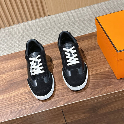 HM 26S GET SNEAKERS IN BLACK CALFSKIN AND SUEDE