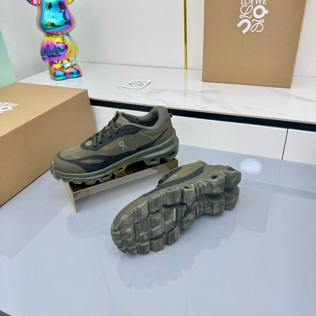 LOEWE 26S RUNNING SNEAKERS IN DARK OLIVE GREEN MESH