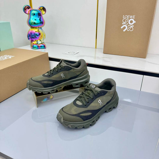 LOEWE 26S RUNNING SNEAKERS IN DARK OLIVE GREEN MESH