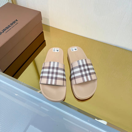BURBERRY 26S SLIDES SANDAL IN NUDE BEIGE CALFSKIN