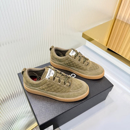 CHANEL 26S SNEAKERS IN MOSS GREEN SUEDE