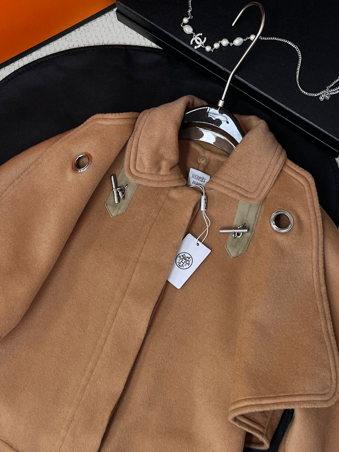 HERMES 25S REVERSIBLE LONG CASHMERE COAT 242