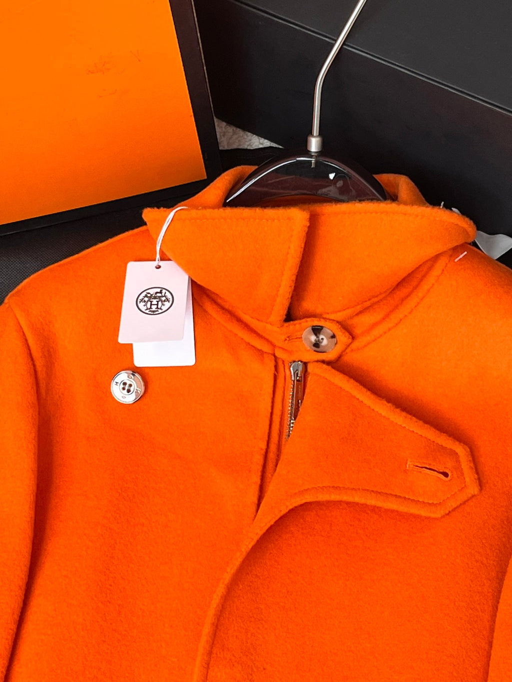 HERMES 25S REVERSIBLE SHORT CASHMERE COAT 238