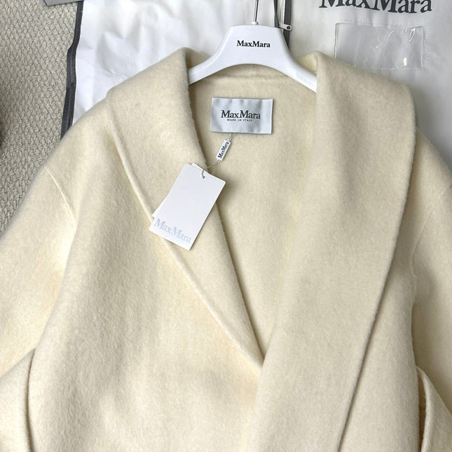 MAX MARA 25S CASHMERE COAT WITH FOX FUR TRIM 235