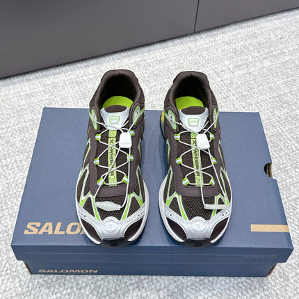 ALO 25S SALOMON XT WHISPER 40 MM IN BLACK AND GREEN MESH FABRIC