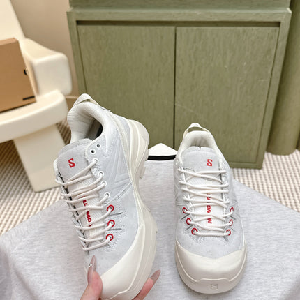 ALO 25S SALOMON X-ALP PANHUI SNEAKER IN WHITE SUEDE