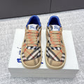 THE BURBERRY CHECK TERRACE SNEAKERS IN BROWN CANVAS