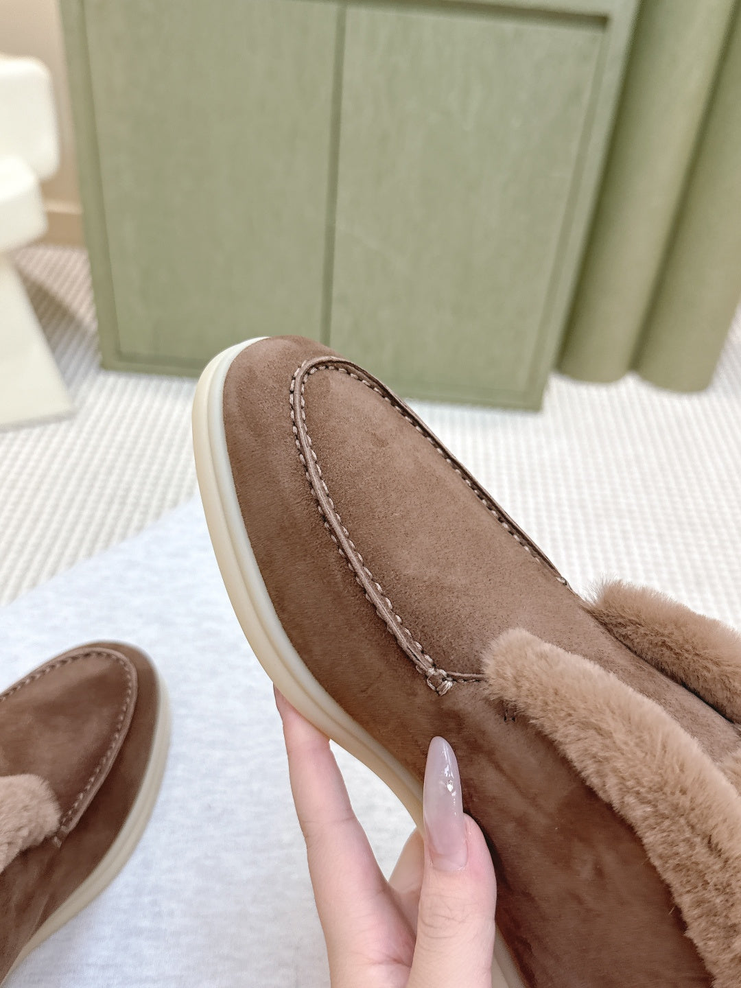 LP 25S SUMMER CHARMS WALK LOAFERS IN BROWN SUEDE AND FLEECE