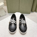 CELINE 26S LACE-UP LOAFERS IN BLACK CALFSKIN